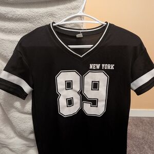 SHEIN Girls Black Jersey with White Details